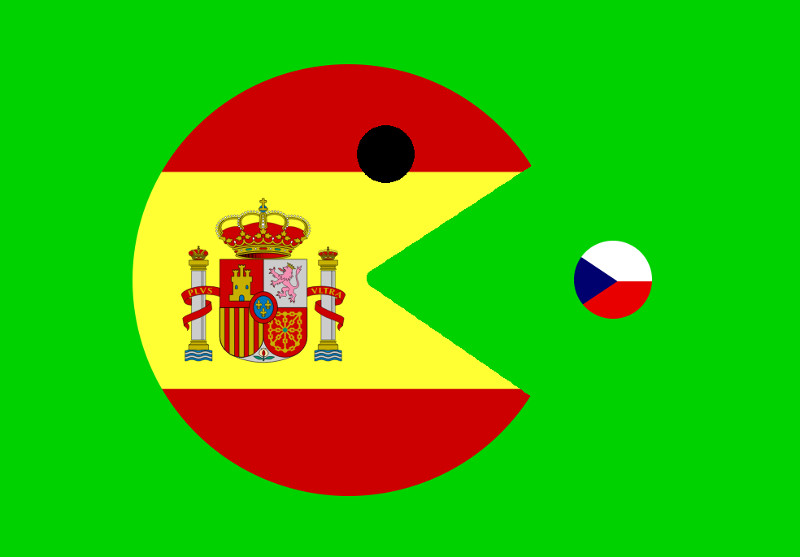 Španělský Pacman dlabe malou českou pilulinku